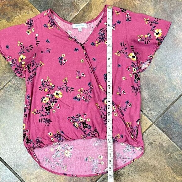 Grace & Lace Floral Wrap Blouse Small - Picture 5 of 9